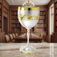 Бокал для вина Золотой лист (серебро)