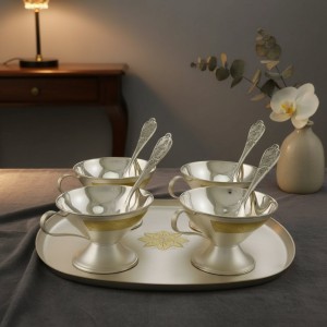 Кофейный набор Серебряный цветок (посеребренный)