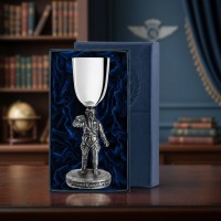 Подарочная рюмка для водки Отважный летчик (серебро)