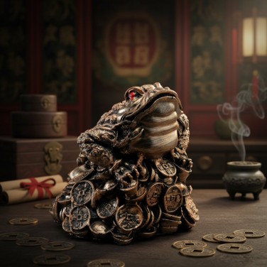 Фигурка Жаба на монетах