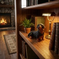 Фигурка Щенок таксы сидящий