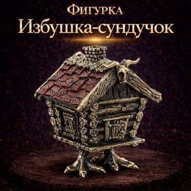 Фигурка Избушка-сундучок (янтарь)