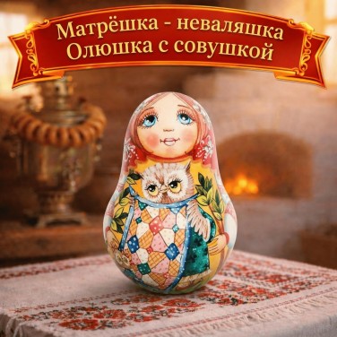 Матрешка - неваляшка Олюшка с совушкой
