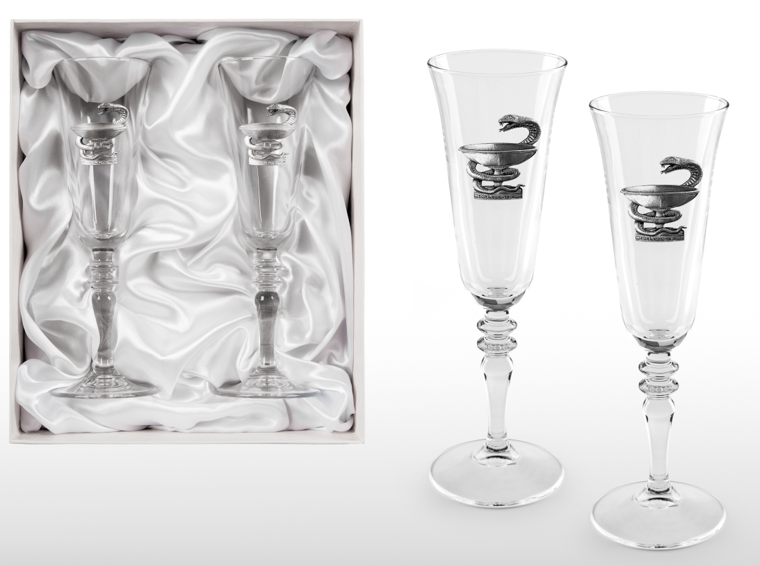 Набор бокалов для шампанского Лучшему врачу - купить с доставкой в  «Подарках от Михалыча» (арт. OL1641)